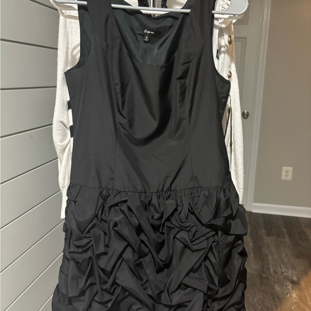 Express Black Ruffled Mini Dress
